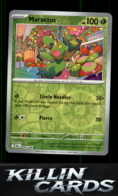 Reverse Holofoil Maractus 008/086 Pokemon Common SV: Black Bolt Card NM