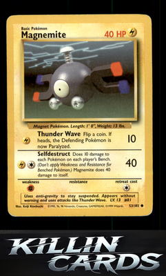 Magnemite 053/102 Pokemon Common Base Set Card LP