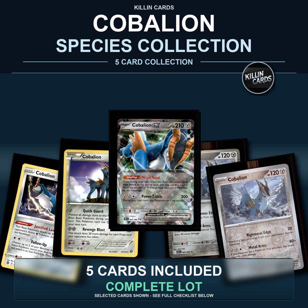 Pokemon TCG Cobalion Species Collection 5 Different Cards
