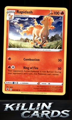 Rapidash 022/189 Pokemon Rare SWSH10: Astral Radiance Card NM