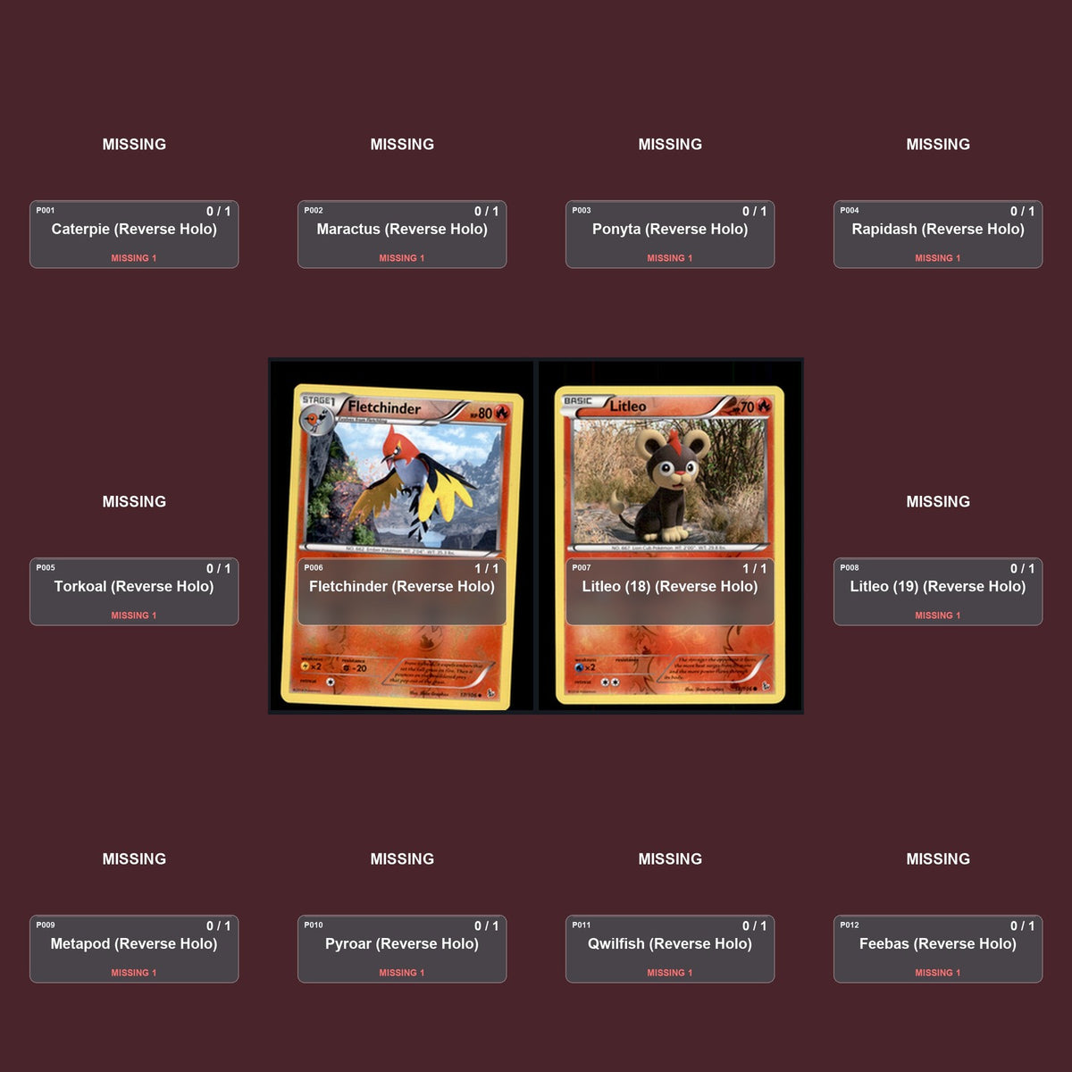 Pokemon TCG XY - Flashfire Reverse Holo Master Set 14 Reverse Holo Card