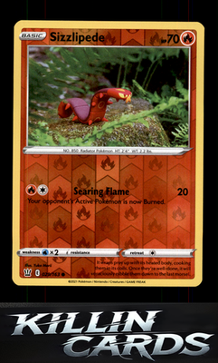 Reverse Holofoil Sizzlipede 029/163 Pokemon Common SWSH05: Battle Styles Card NM