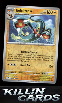 Reverse Holofoil Eelektross 069/197 Pokemon Uncommon SV03: Obsidian Flames Card