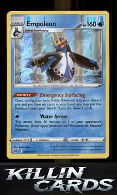 Empoleon 037/172 Pokemon Holo Rare SWSH09: Brilliant Stars Card NM