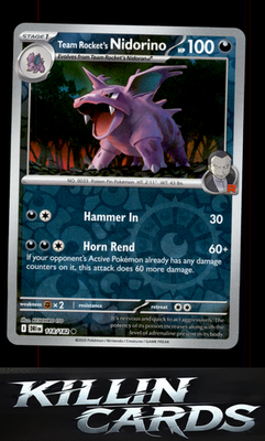 Reverse Holofoil Team Rocket's Nidorino 118/182 Pokemon Common SV10: Destined Ri