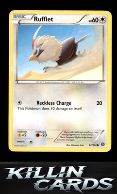 Rufflet 92/114 Pokemon Common XY - Steam Siege Card LP