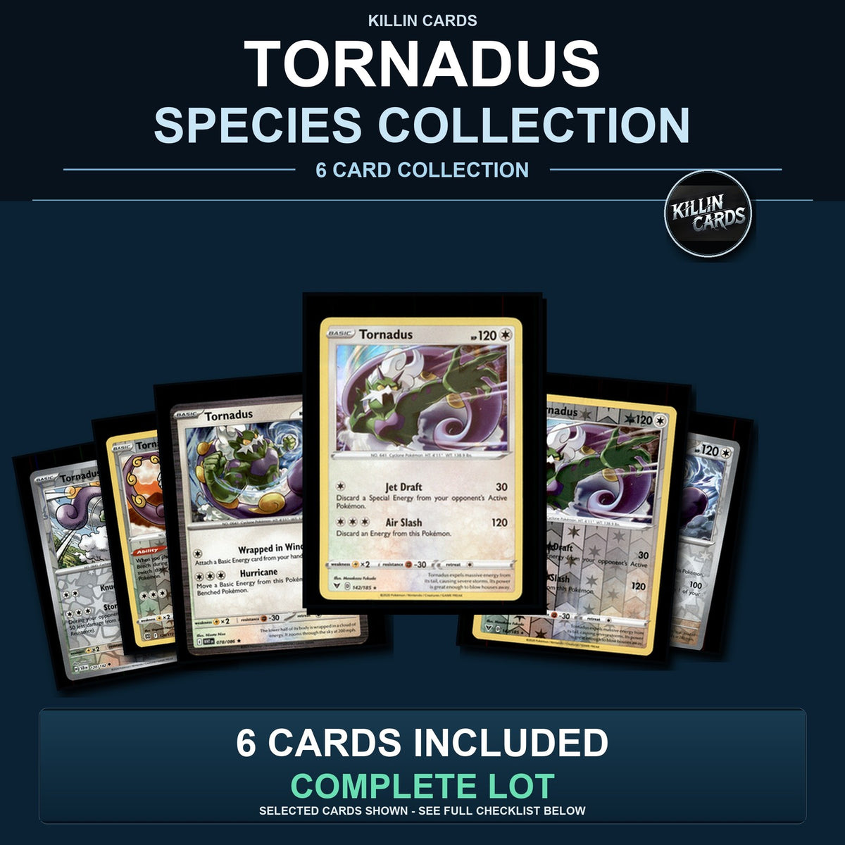 Pokemon TCG Tornadus Species Collection 6 Different Cards