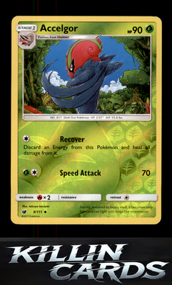 Reverse Holofoil Accelgor 9/111 Pokemon Uncommon SM - Crimson Invasion Card NM