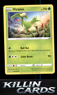 Virizion 015/264 Pokemon Rare SWSH08: Fusion Strike Card LP