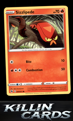 Sizzlipede 09/73 Pokemon Common Champion's Path Card NM