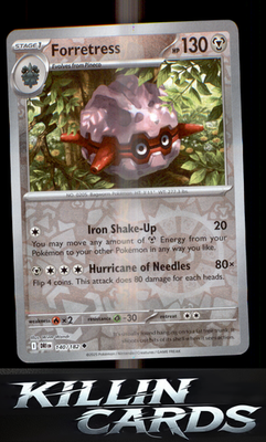 Reverse Holofoil Forretress 140/182 Pokemon Uncommon SV10: Destined Rivals Card