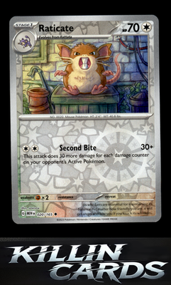 Reverse Holofoil Raticate 020/165 Pokemon Uncommon SV: Scarlet & Violet 151 Card