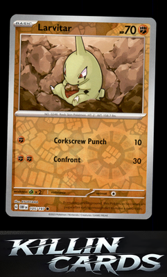 Reverse Holofoil Larvitar 105/197 Pokemon Common SV03: Obsidian Flames Card NM