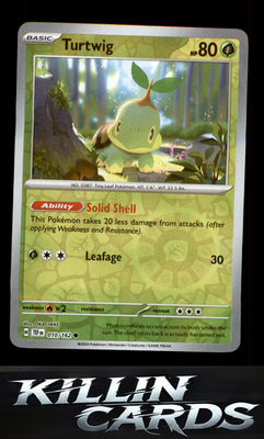 Reverse Holofoil Turtwig 010/162 Pokemon Common SV05: Temporal Forces Card NM