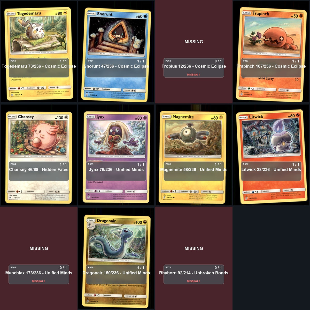 Pokemon TCG sowsow Artist Collection 55 Cards Lot
