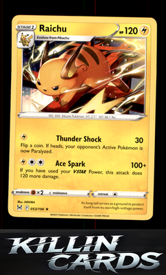 Raichu 053/196 Pokemon Rare SWSH11: Lost Origin Card NM