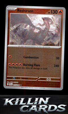 Reverse Holofoil Reshiram 017/094 Pokemon Rare ME02: Phantasmal Flames Card NM