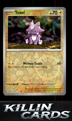 Reverse Holofoil Toxel 069/182 Pokemon Common SV04: Paradox Rift Card NM