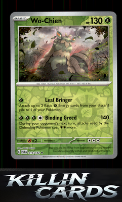 Reverse Holofoil Wo-Chien 018/182 Pokemon Rare SV04: Paradox Rift Card NM
