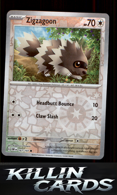 Reverse Holofoil Zigzagoon 167/197 Pokemon Common SV03: Obsidian Flames Card NM