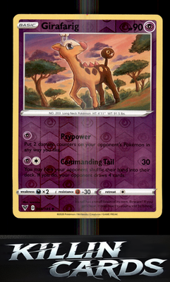 Reverse Holofoil Girafarig 065/185 Pokemon Uncommon SWSH04: Vivid Voltage Card N