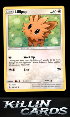 Lillipup 103/149 Pokemon Common SM Base Set Card NM