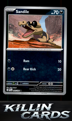 Reverse Holofoil Sandile 064/094 Pokemon Common ME02: Phantasmal Flames Card NM