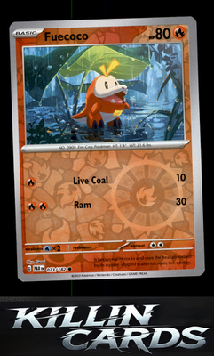Reverse Holofoil Fuecoco 023/182 Pokemon Common SV04: Paradox Rift Card NM