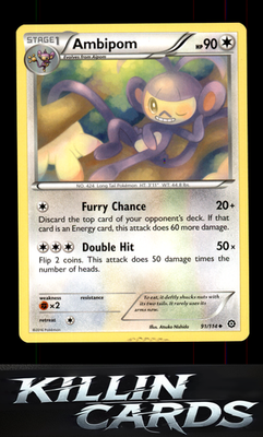 Ambipom 91/114 Pokemon Uncommon XY - Steam Siege Card NM