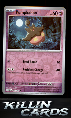 Reverse Holofoil Pumpkaboo 077/182 Pokemon Common SV04: Paradox Rift Card NM