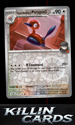 Reverse Holofoil Team Rocket's Porygon2 154/182 Pokemon Common SV10: Destined Ri