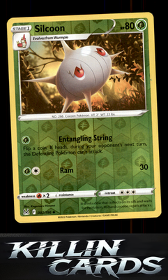 Reverse Holofoil Silcoon 007/196 Pokemon Uncommon SWSH11: Lost Origin Card NM