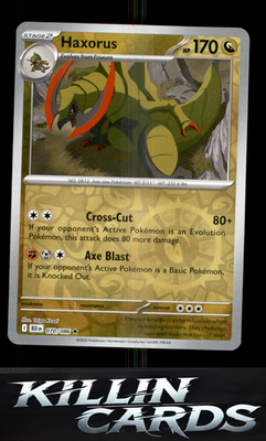Reverse Holofoil Haxorus 070/086 Pokemon Rare SV: Black Bolt Card NM