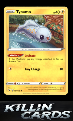 Tynamo 057/185 Pokemon Common SWSH04: Vivid Voltage Card LP