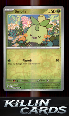 Reverse Holofoil Smoliv 019/197 Pokemon Common SV03: Obsidian Flames Card NM