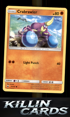 Crabrawler 73/147 Pokemon Common SM - Burning Shadows Card NM