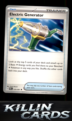 Electric Generator 079/091 Pokemon Uncommon SV: Paldean Fates Card NM