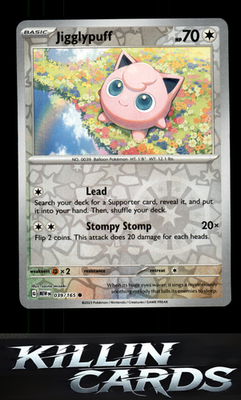 Reverse Holofoil Jigglypuff 039/165 Pokemon Common SV: Scarlet & Violet 151 Card