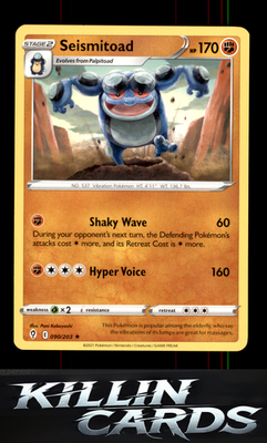 Seismitoad 090/203 Pokemon Rare SWSH07: Evolving Skies Card NM