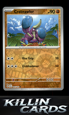 Reverse Holofoil Crabrawler 087/142 Pokemon Common SV07: Stellar Crown Card NM