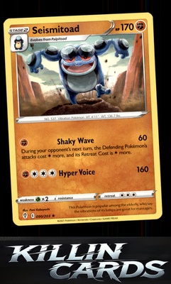 Seismitoad 090/203 Pokemon Rare SWSH07: Evolving Skies Card NM