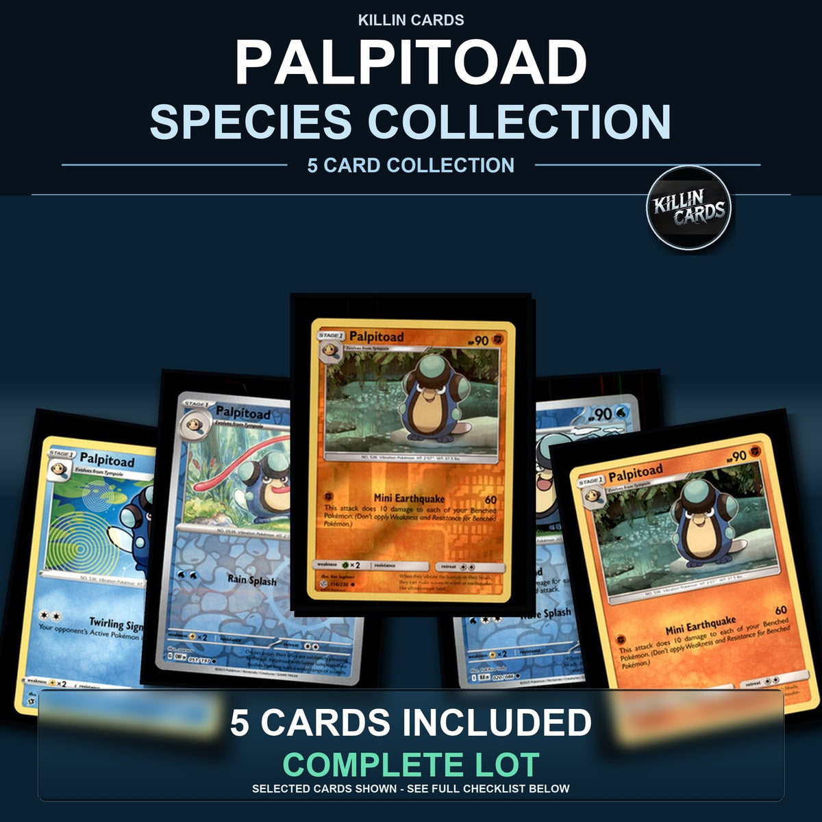 Pokemon TCG Palpitoad Species Collection 5 Different Cards