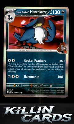 Team Rocket's Honchkrow (Team Rocket) 127/217 Pokemon Rare ME: Ascended Heroes C