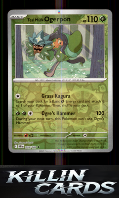 Reverse Holofoil Teal Mask Ogerpon 026/182 Pokemon Uncommon SV10: Destined Rival