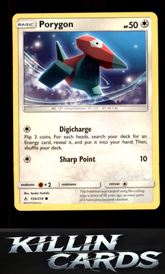 Porygon (154) 154/214 Pokemon Common SM - Unbroken Bonds Card LP