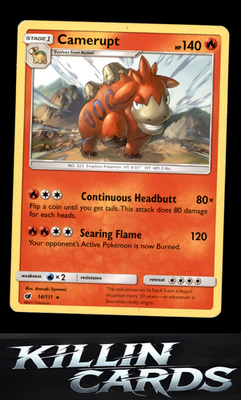 Camerupt 14/111 Pokemon Rare SM - Crimson Invasion Card LP