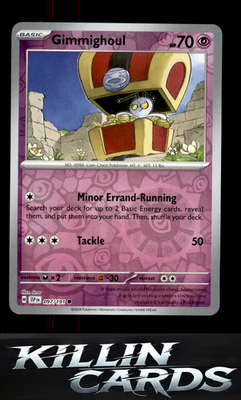 Reverse Holofoil Gimmighoul 097/191 Pokemon Common SV08: Surging Sparks Card NM