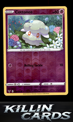 Reverse Holofoil Cottonee 075/185 Pokemon Common SWSH04: Vivid Voltage Card NM