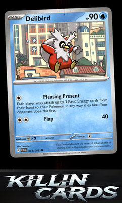 Delibird 018/086 Pokemon Uncommon ME04: Chaos Rising Card NM