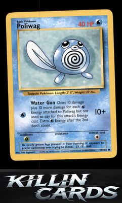 Poliwag 059/102 Pokemon Common Base Set Card LP